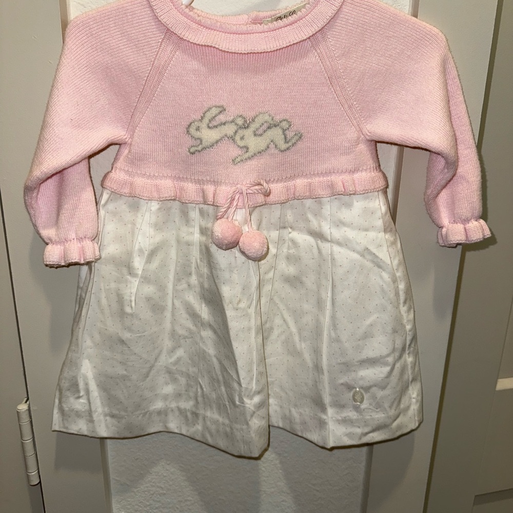 Pili Carrera Pink and White Kids Dress
